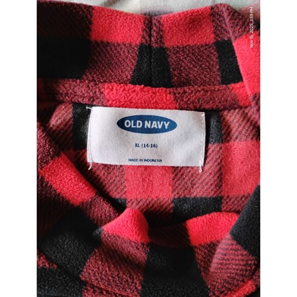 Girls Old Navy Winter Red & Black Checkered Print Size 14-16 - Picture 3 of 3